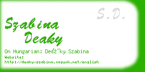 szabina deaky business card